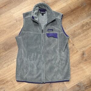 Patagonia women’s retool Fleece Vest in Gray and Purple size large